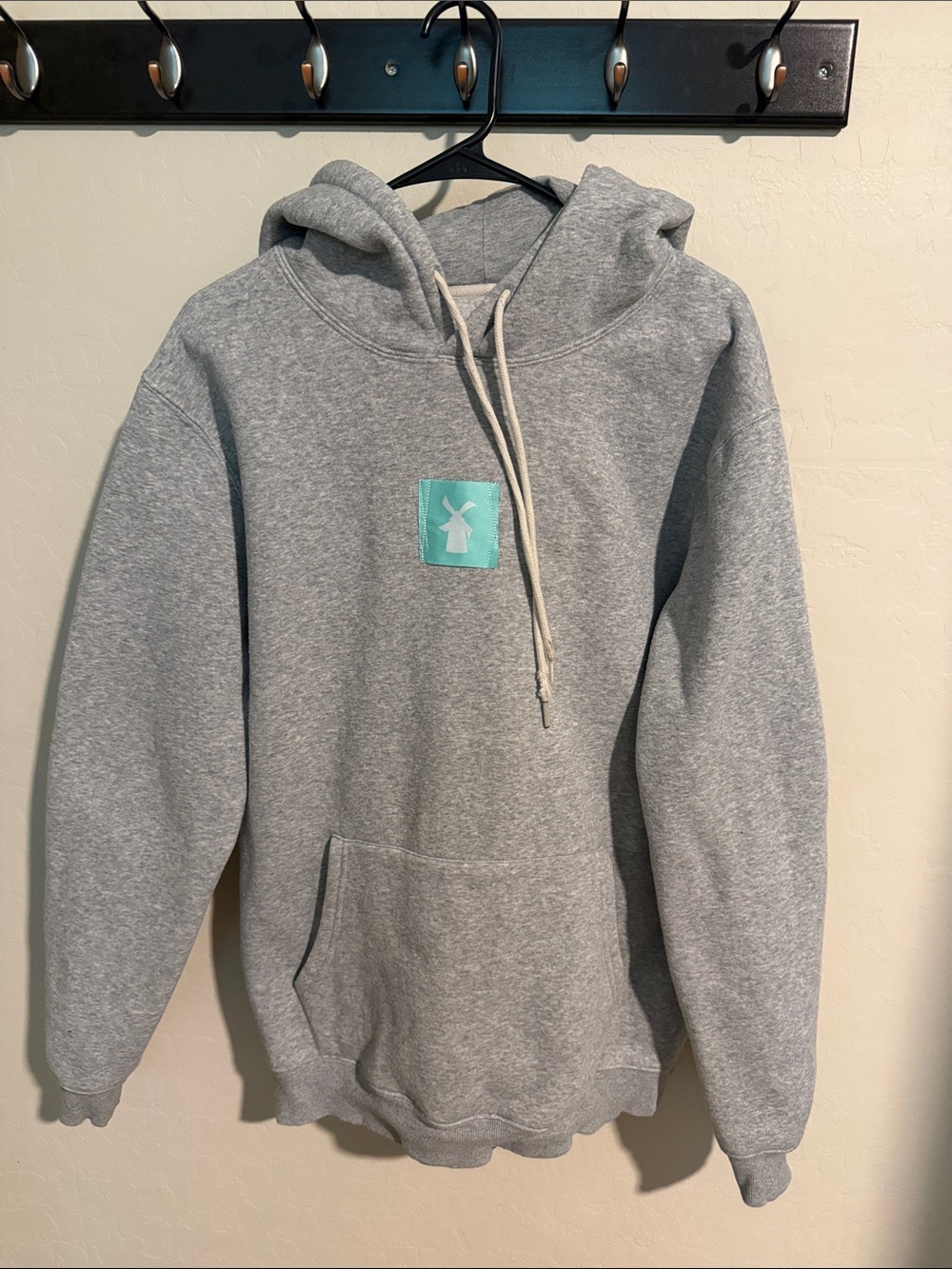 Dutch Bros Gray Hoodie with Mint Logo Patch - Men